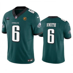 Men's Philadelphia Eagles #6 DeVonta Smith Green 2023 F.U.S.E. With 1-star C Patch And John Madden Patch Vapor Limited Stitched Football Jersey 