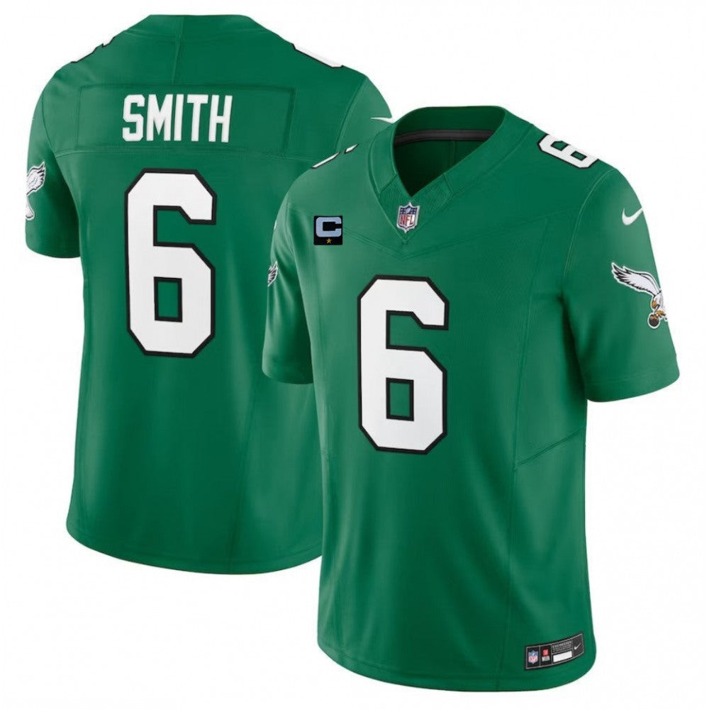 Men's Philadelphia Eagles #6 DeVonta Smith Green 2023 F.U.S.E. With 1-Star C Patch Vapor Untouchable Limited Stitched Football Jersey 
