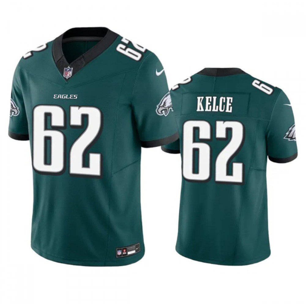 Men's Philadelphia Eagles #62 Jason Kelce Green 2023 F.U.S.E. Vapor Untouchable Limited Stitched Football Jersey 