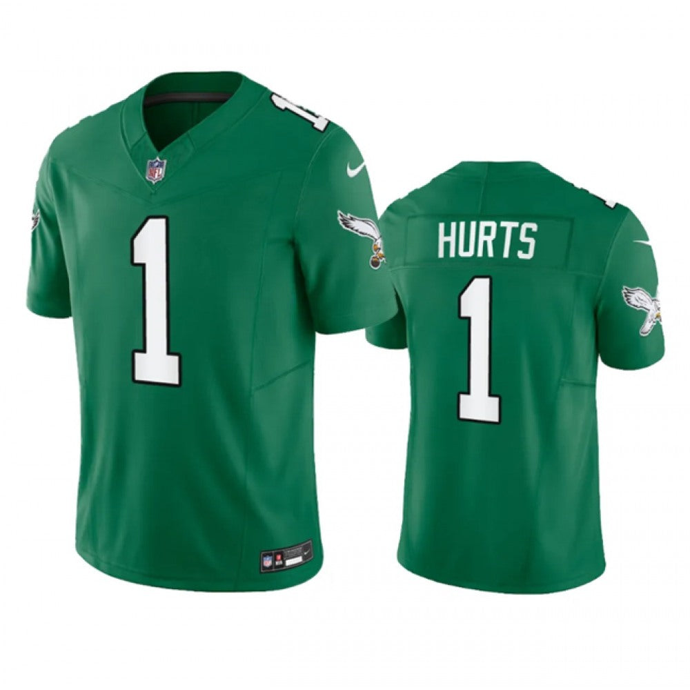 Men's Philadelphia Eagles #1 Jalen Hurts Green 2023 F.U.S.E. Vapor Untouchable Stitched Football Jersey 