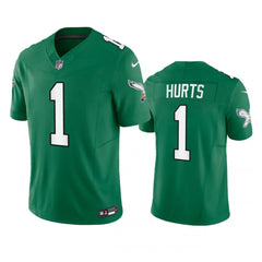 Men's Philadelphia Eagles #1 Jalen Hurts Green 2023 F.U.S.E. Vapor Untouchable Stitched Football Jersey 