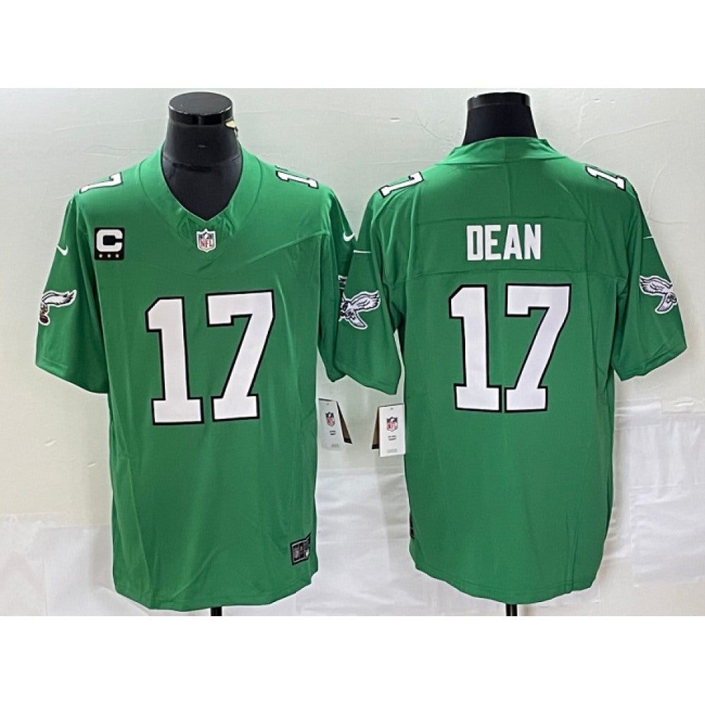 Men's Philadelphia Eagles #17 Nakobe Dean Green 2023 F.U.S.E. With 3-star C Patch Vapor Untouchable Stitched Football Jersey 