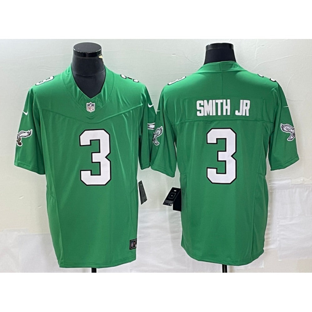 Men's Philadelphia Eagles #3 Nolan Smith JR Green 2023 F.U.S.E. Vapor Untouchable Stitched Football Jersey 