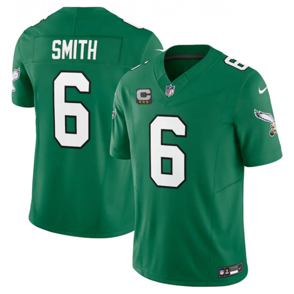 Men's Philadelphia Eagles #6 DeVonta Smith Green 2023 F.U.S.E. With 3-star C Patch Vapor Untouchable Stitched Football Jersey 