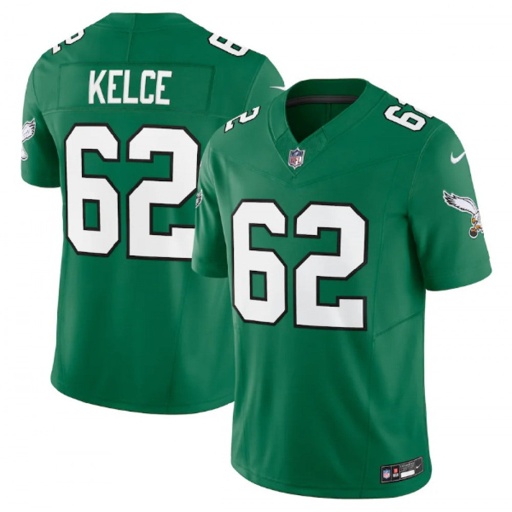Men's Philadelphia Eagles #62 Jason Kelce Green 2023 F.U.S.E. Vapor Untouchable Stitched Football Jersey 