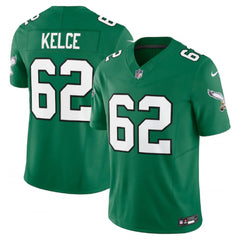 Men's Philadelphia Eagles #62 Jason Kelce Green 2023 F.U.S.E. Vapor Untouchable Stitched Football Jersey 