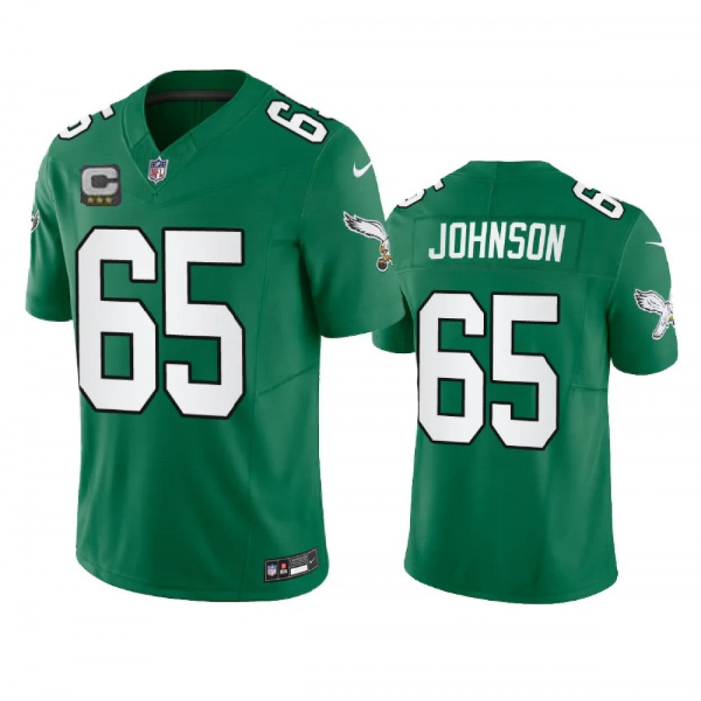 Men's Philadelphia Eagles #65 Lane Johnson Green 2023 F.U.S.E. With 3-starC Patch Vapor Untouchable Stitched Football Jersey 