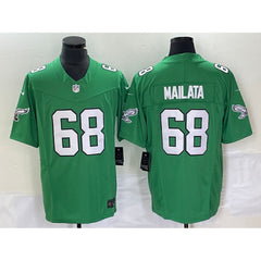 Men's Philadelphia Eagles #68 Jordan Mailata Green 2023 F.U.S.E. Vapor Untouchable Stitched Football Jersey 