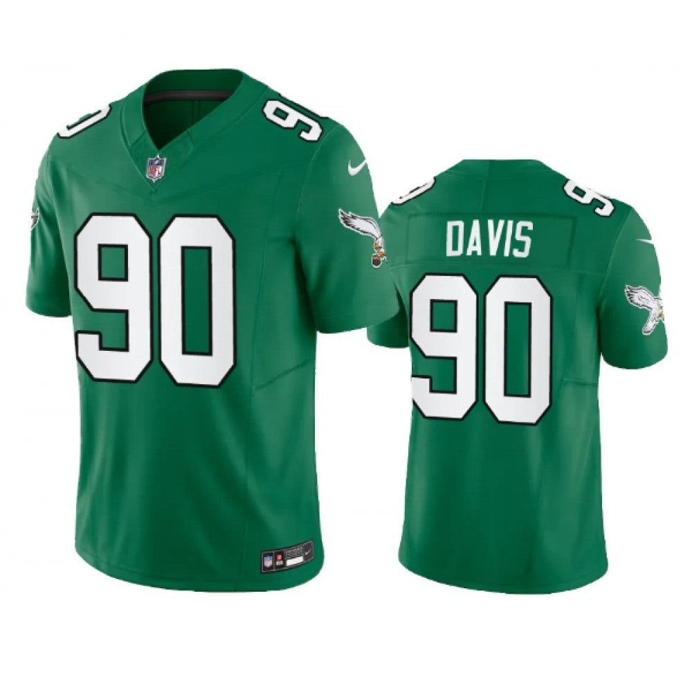 Men's Philadelphia Eagles #90 Jordan Davis Green 2023 F.U.S.E. Vapor Untouchable Stitched Football Jersey 