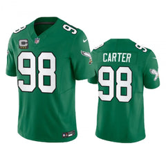 Men's Philadelphia Eagles #98 Jalen Carter Green 2023 F.U.S.E. With 3-star C Patch Vapor Untouchable Stitched Football Jersey 