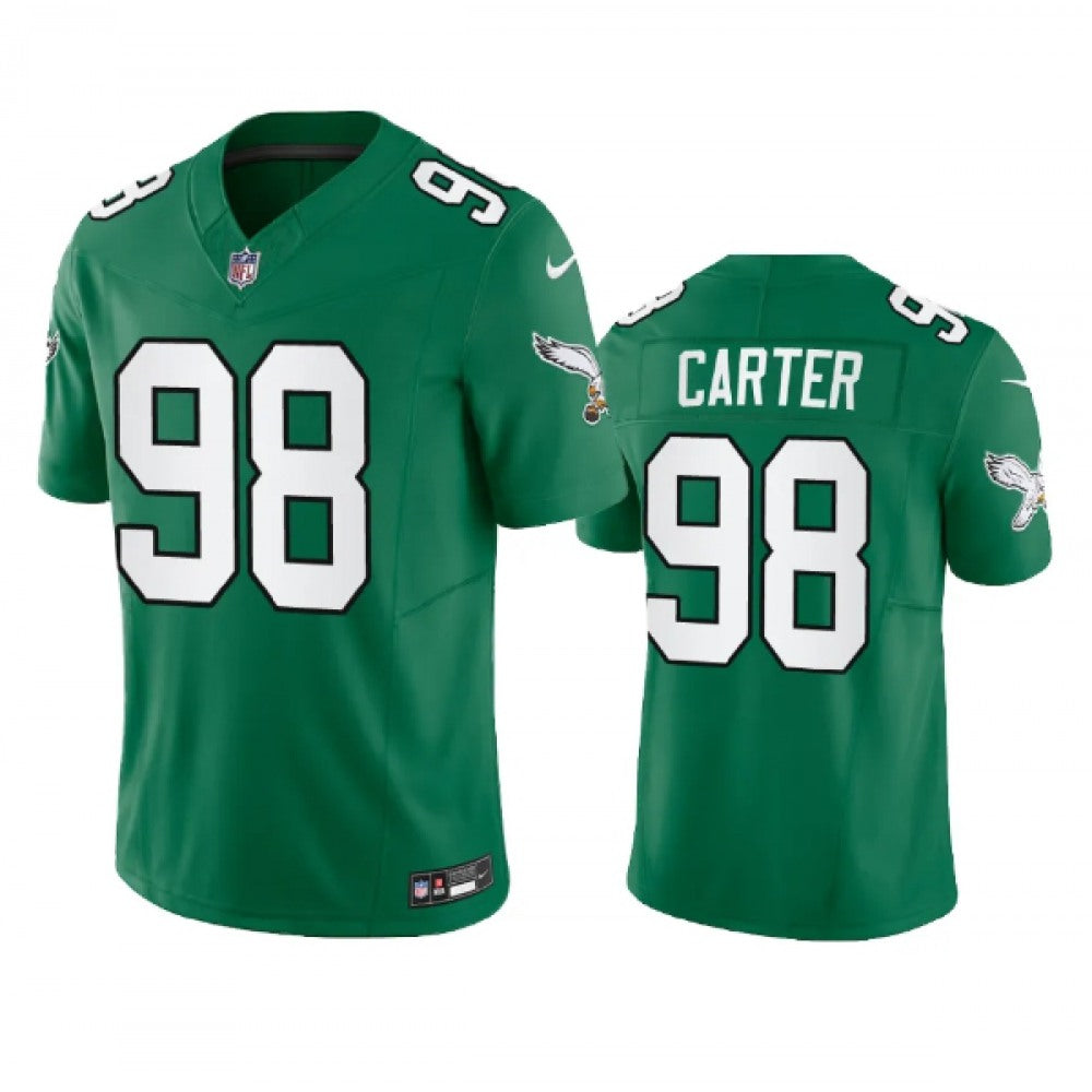Men's Philadelphia Eagles #98 Jalen Carter Green 2023 F.U.S.E. Vapor Untouchable Stitched Football Jersey 