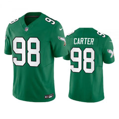 Men's Philadelphia Eagles #98 Jalen Carter Green 2023 F.U.S.E. Vapor Untouchable Stitched Football Jersey 