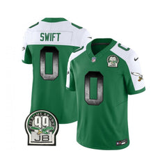 Men's Philadelphia Eagles #0 D'Andre Swift Green/White 2023 F.U.S.E. Throwback Vapor Untouchable Limited Stitched Football Jersey 