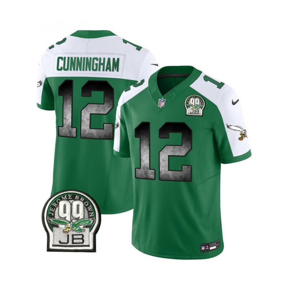 Men's Philadelphia Eagles #12 Randall Cunningham Green/White 2023 F.U.S.E. Throwback Vapor Untouchable Limited Stitched Football Jersey 