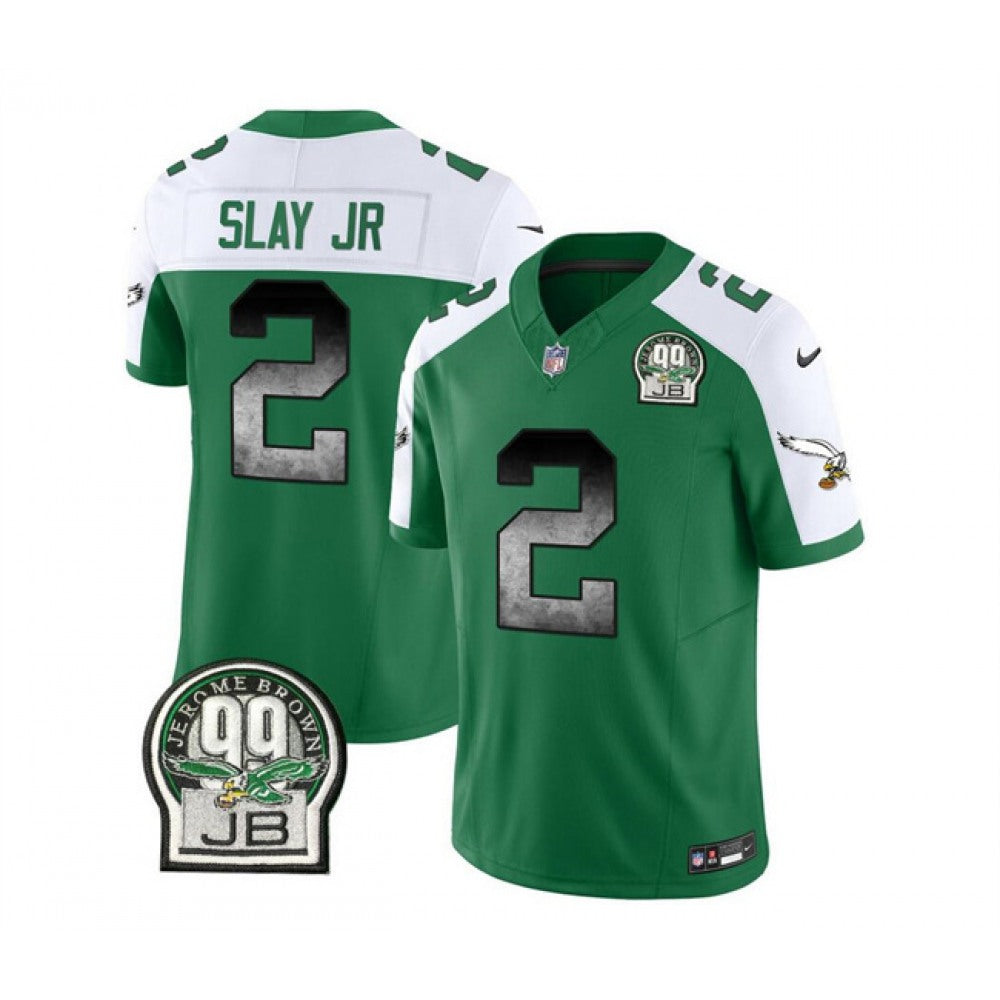Men's Philadelphia Eagles #2 Darius Slay JR Green/White 2023 F.U.S.E. Throwback Vapor Untouchable Limited Stitched Football Jersey 