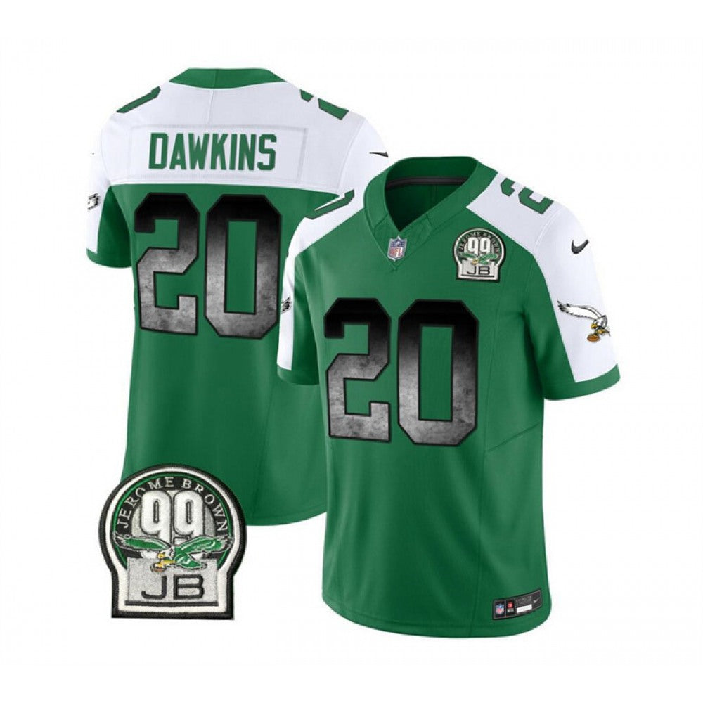 Men's Philadelphia Eagles #20 Brian Dawkins Green/White 2023 F.U.S.E. Throwback Vapor Untouchable Limited Stitched Football Jersey 