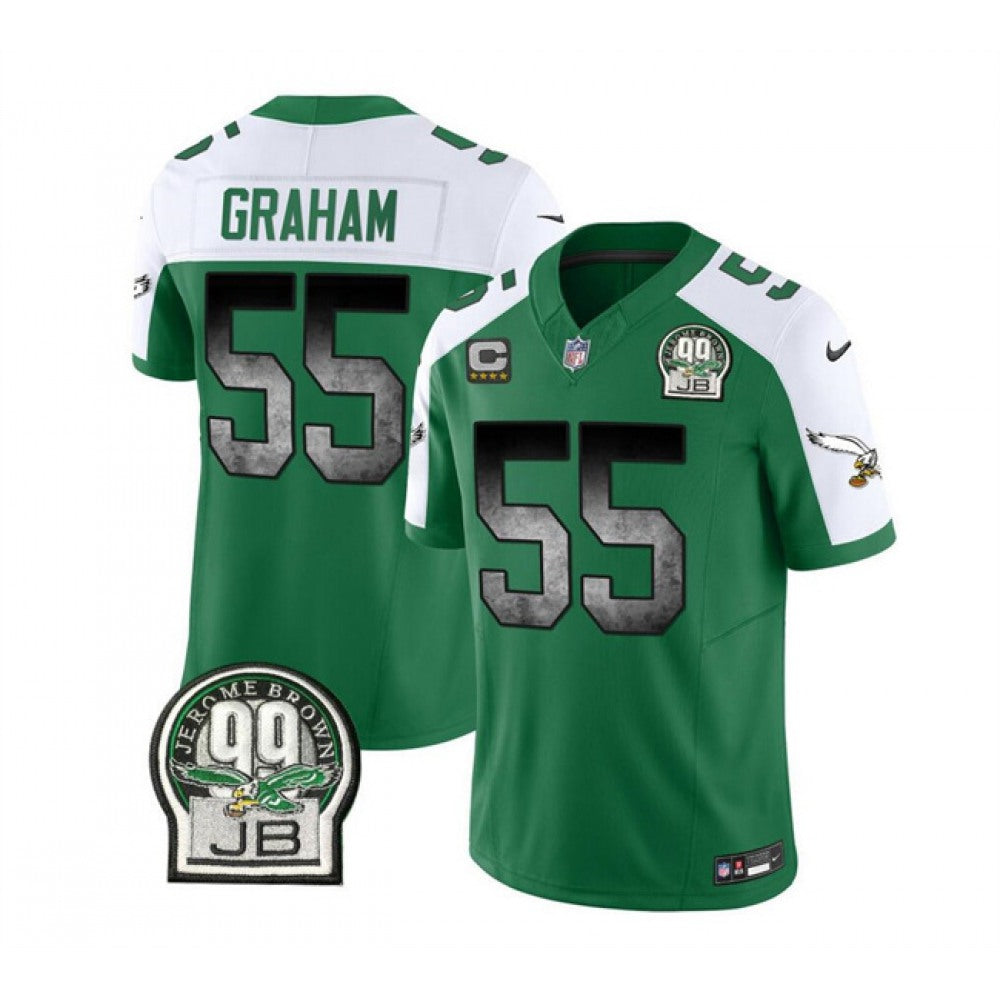 Men's Philadelphia Eagles #55 Brandon Graham Green/White 2023 F.U.S.E. With 4-star C Patch Throwback Vapor Untouchable Limited Stitched Football Jersey 