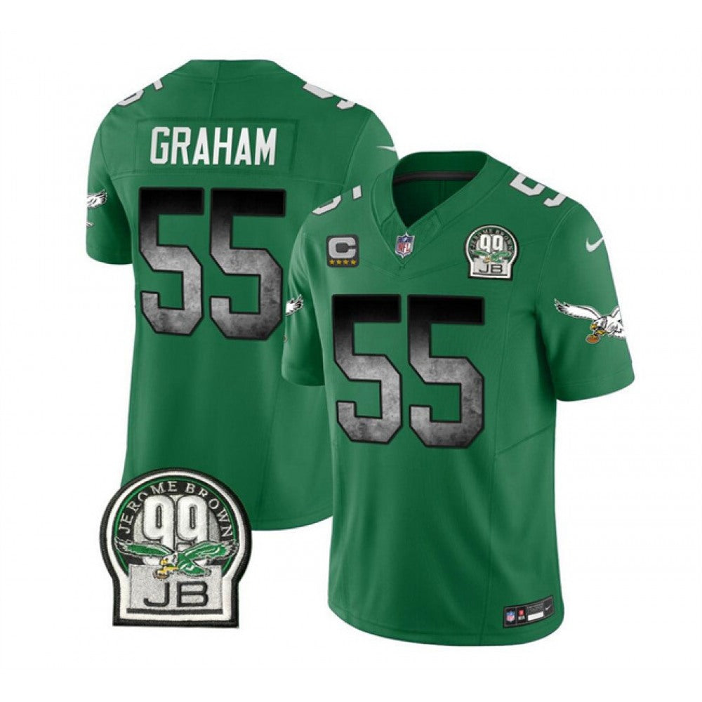 Men's Philadelphia Eagles #55 Brandon Graham Green 2023 F.U.S.E. With 4-star C Patch Throwback Vapor Untouchable Limited Stitched Football Jersey 