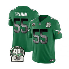 Men's Philadelphia Eagles #55 Brandon Graham Green 2023 F.U.S.E. With 4-star C Patch Throwback Vapor Untouchable Limited Stitched Football Jersey 