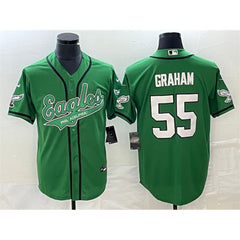Men's Philadelphia Eagles #55 Brandon Graham Green Cool Base Stitched Baseball Jersey 