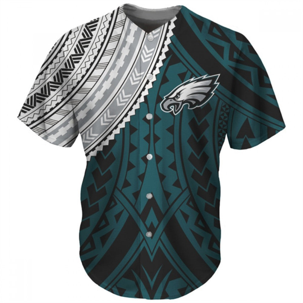 Men's Philadelphia Eagles Green Baseball Jersey 