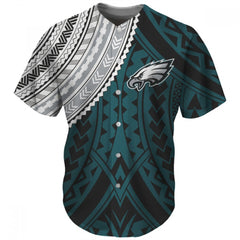 Men's Philadelphia Eagles Green Baseball Jersey 