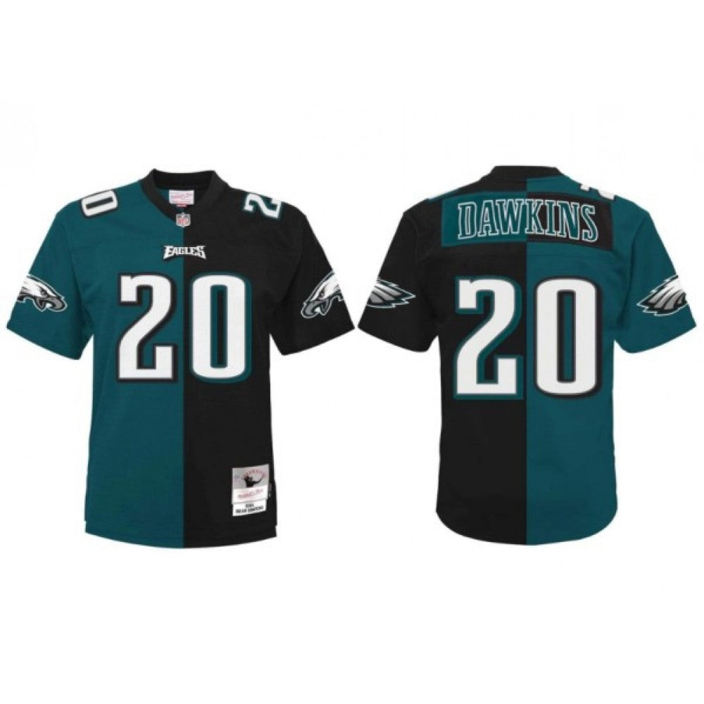 Men's Philadelphia Eagles #20 Brian Dawkins Green/Balck Split Stitched Jersey 