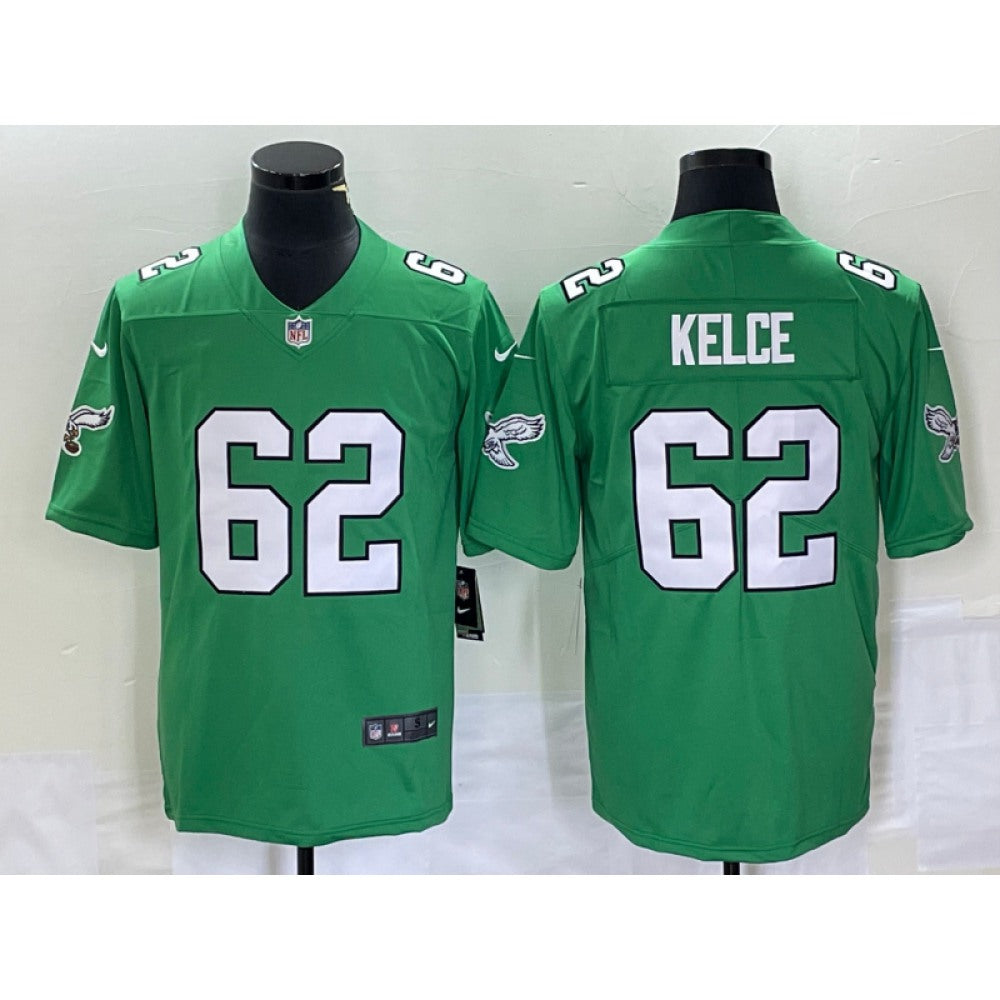 Men's Philadelphia Eagles #62 Jason Kelce Green Stitched Football Jersey 