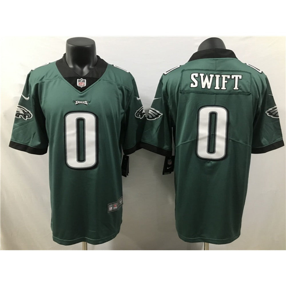 Men's Philadelphia Eagles #0 D'Andre Swift Green 2023 Draft Vapor Limited Stitched Football Jersey 