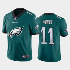 Men's Philadelphia Eagles #11 Carson Wentz Green 2020 Team Big Logo Limited Stitched Jersey 