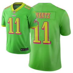Men's Philadelphia Eagles #11 Carson Wentz Green 2019 City Edition Limited Stitched NFL Jersey 