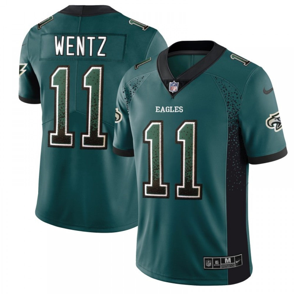 Men's Philadelphia Eagles #11 Carson Wentz Green 2018 Drift Fashion Color Rush Limited Stitched NFL Jersey 