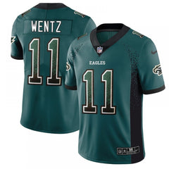 Men's Philadelphia Eagles #11 Carson Wentz Green 2018 Drift Fashion Color Rush Limited Stitched NFL Jersey 