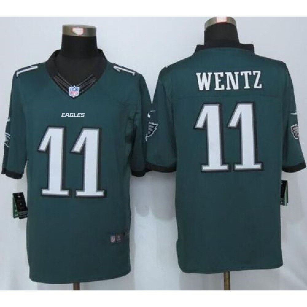 Eagles #11 Carson Wentz Midnight Green Team Color Men's Stitched NFL New Limited Jersey 