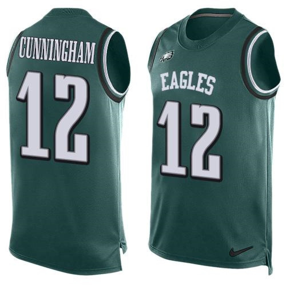 Eagles #12 Randall Cunningham Midnight Green Team Color Men's Stitched NFL Limited Tank Top Jersey 