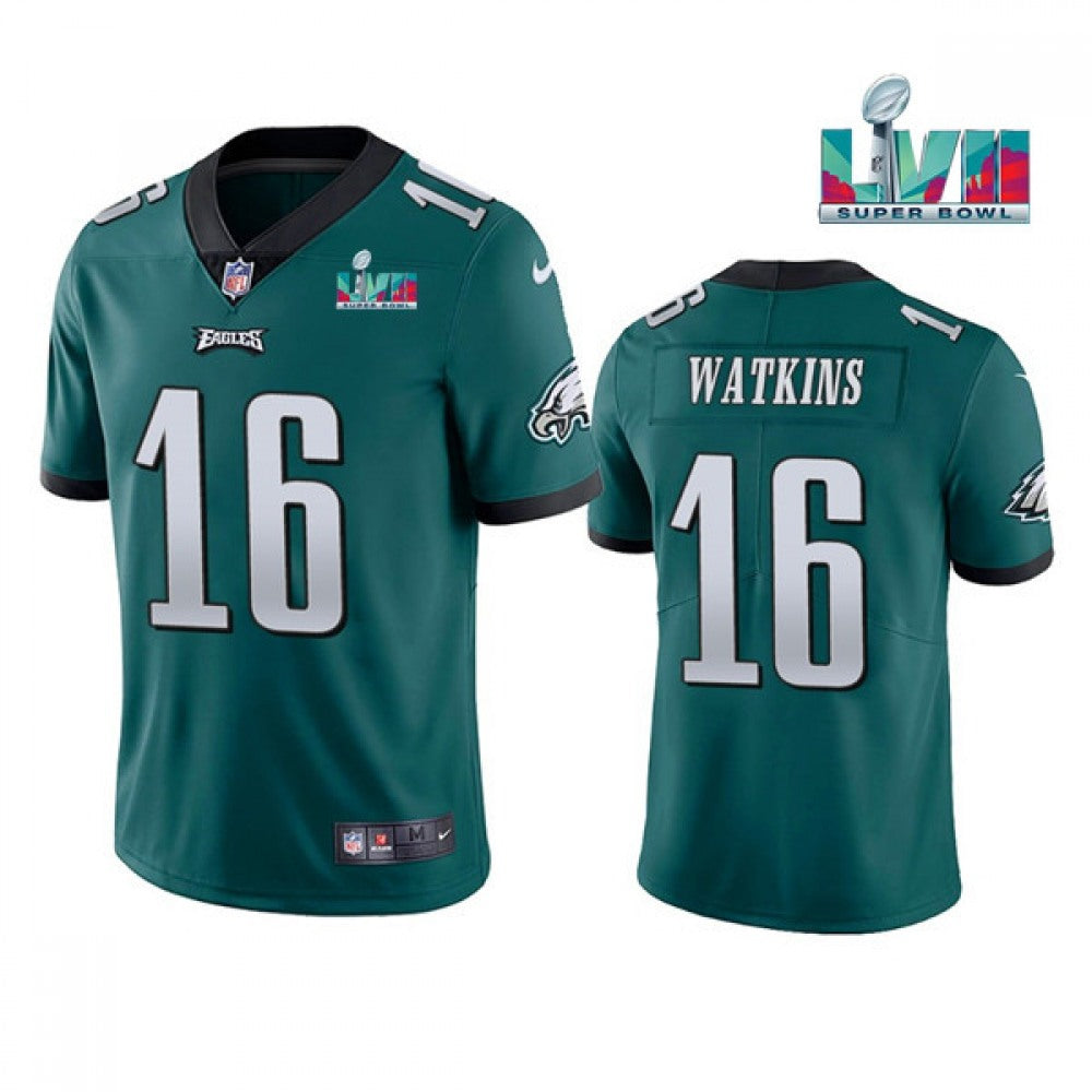 Men's Philadelphia Eagles #16 Quez Watkins Green Super Bowl LVII Vapor Untouchable Limited Stitched Jersey 