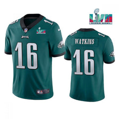 Men's Philadelphia Eagles #16 Quez Watkins Green Super Bowl LVII Vapor Untouchable Limited Stitched Jersey 