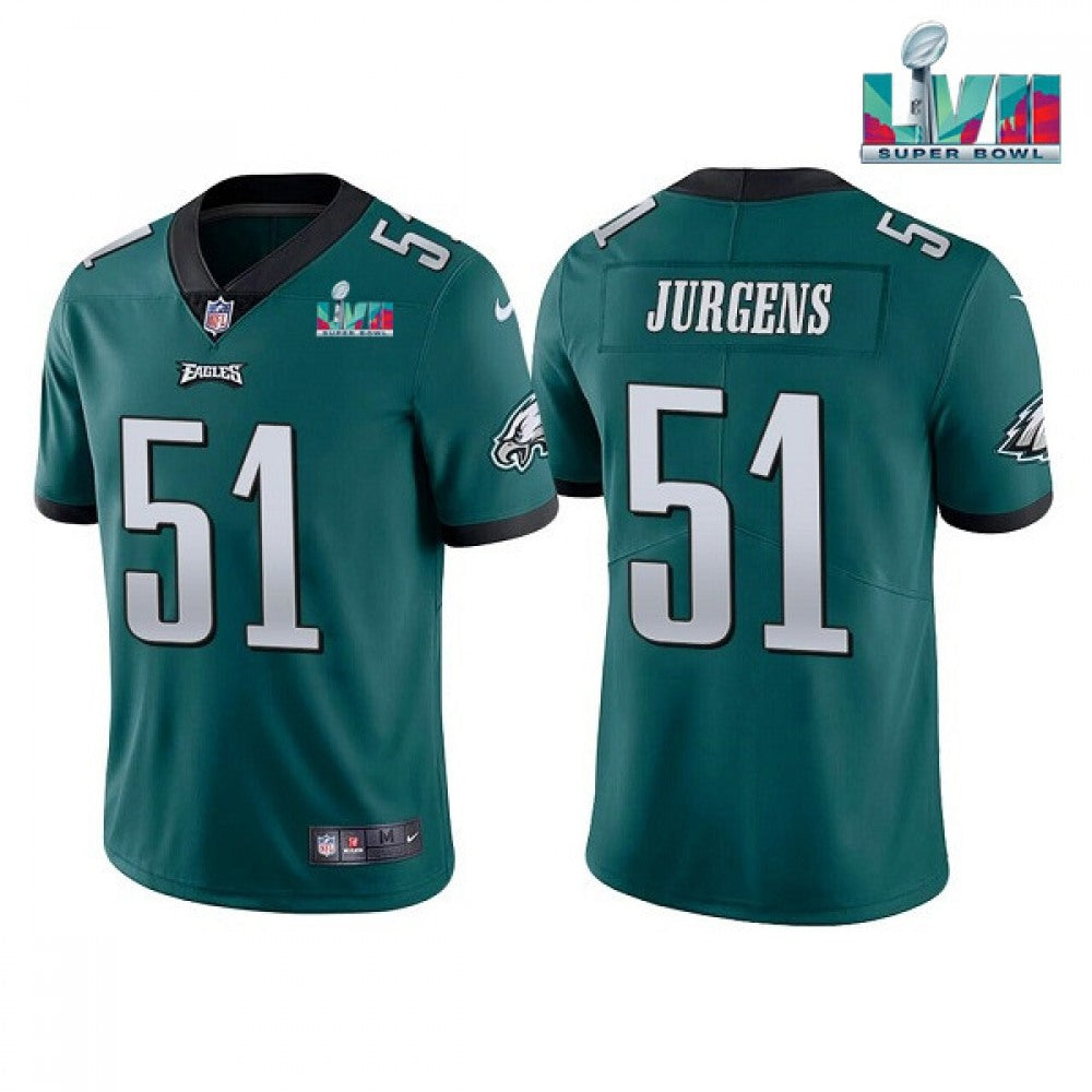 Men's Philadelphia Eagles #51 Cam Jurgens Green Super Bowl LVII Vapor Untouchable Limited Stitched Jersey 