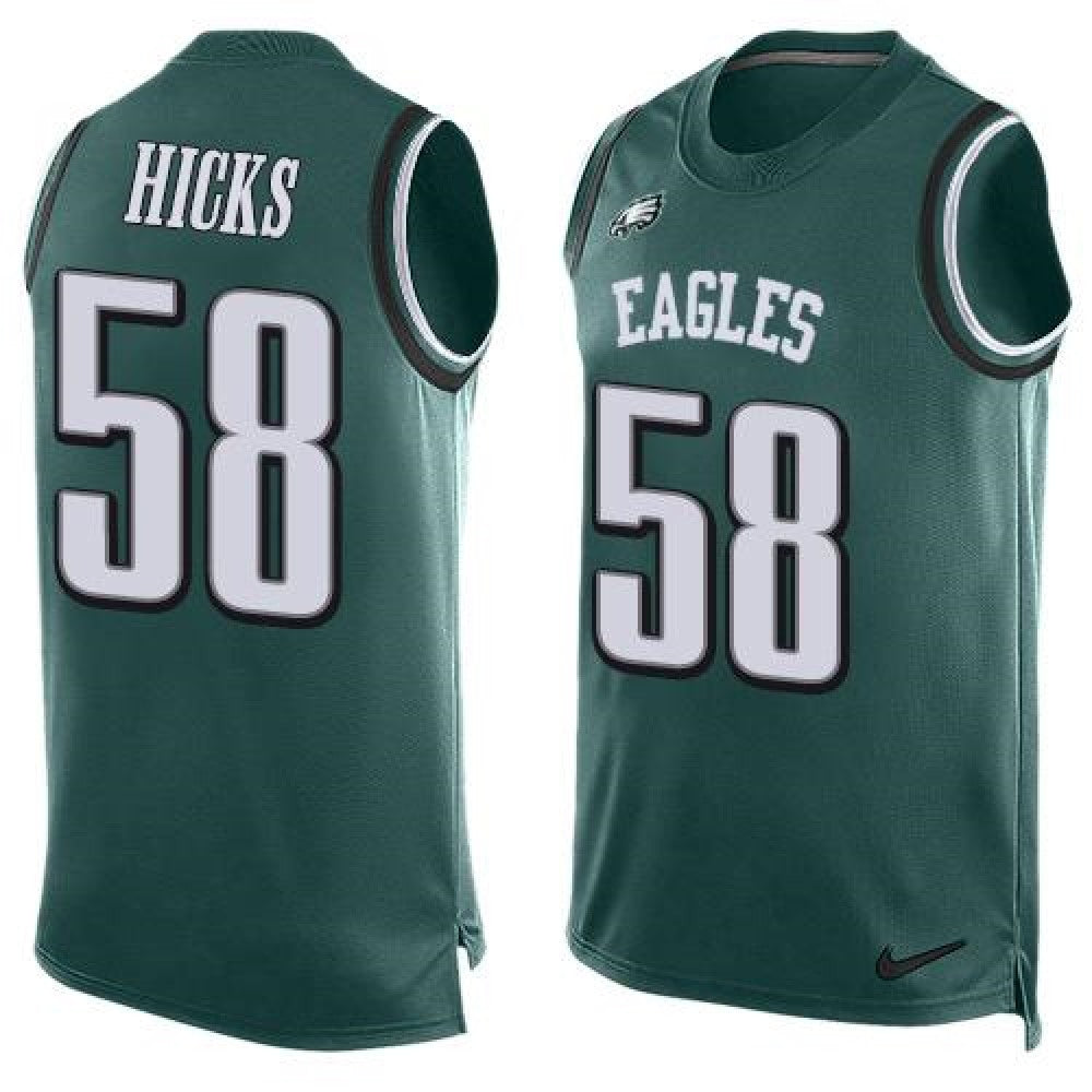 Eagles #58 Jordan Hicks Midnight Green Team Color Men's Stitched NFL Limited Tank Top Jersey 