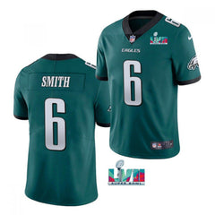 Men's Philadelphia Eagles #6 DeVonta Smith Green Super Bowl LVII Patch Vapor Untouchable Limited Stitched Jersey 