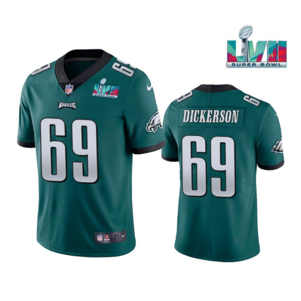 Men's Philadelphia Eagles #69 Landon Dickerson Green Super Bowl LVII Patch Vapor Untouchable Limited Stitched Jersey 