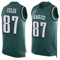 Eagles #87 Brent Celek Midnight Green Team Color Men's Stitched NFL Limited Tank Top Jersey 