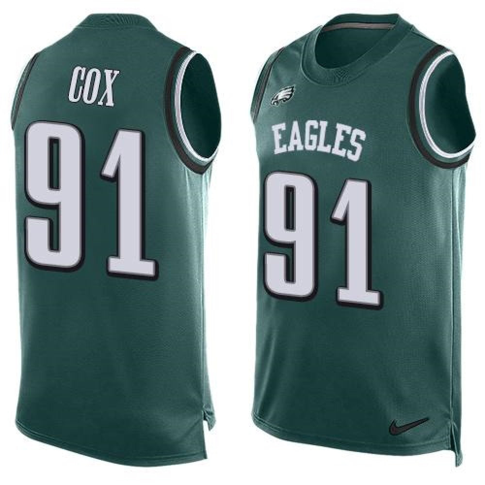 Eagles #91 Fletcher Cox Midnight Green Team Color Men's Stitched NFL Limited Tank Top Jersey 