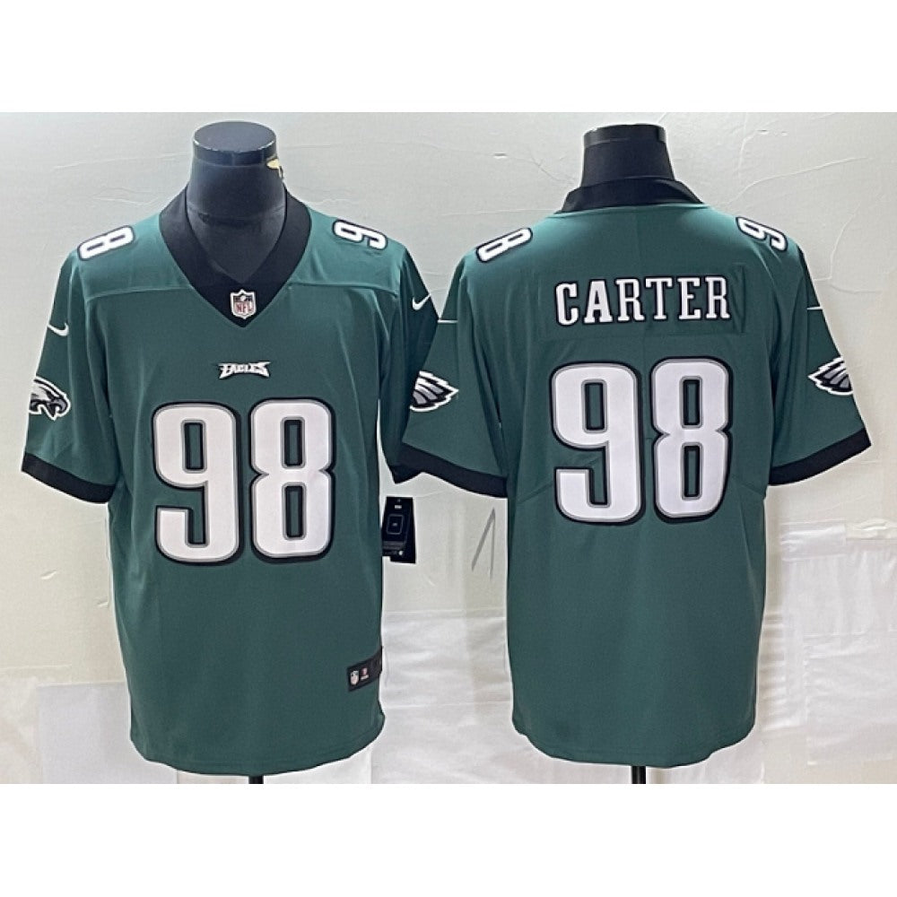 Men's Philadelphia Eagles #98 Jalen Carter Green Vapor Limited Stitched Football Jersey 