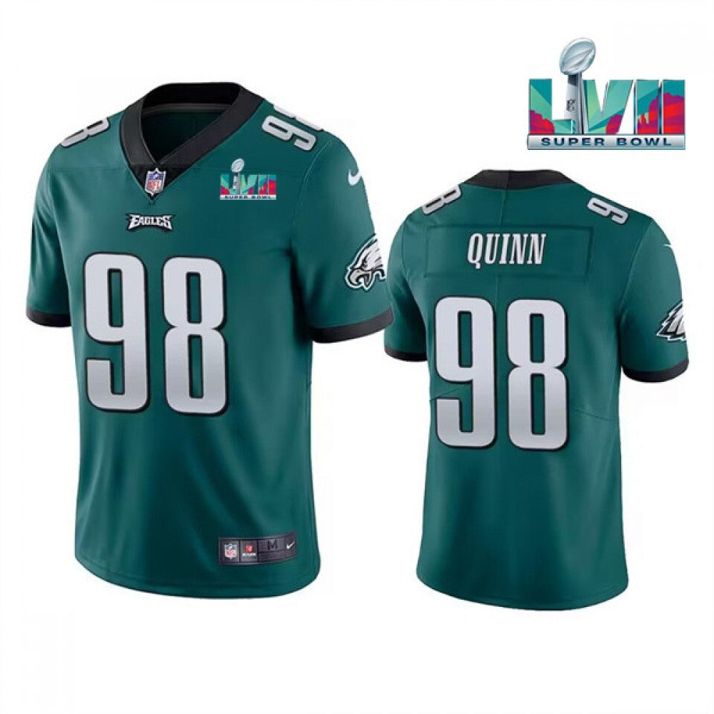 Men's Philadelphia Eagles #98 Robert Quinn Green Super Bowl LVII Vapor Untouchable Limited Stitched Jersey 