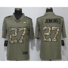 Men's Philadelphia Eagles #27 Malcolm Jenkins Olive Camo Salute To Service Limited Stitched NFL Jersey 