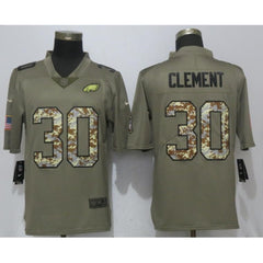 Men's Philadelphia Eagles #30 Corey Clement Olive Camo Salute To Service Limited Stitched NFL Jersey 