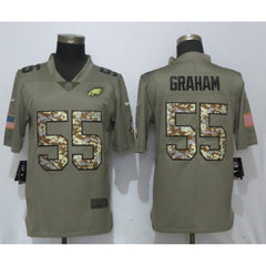 Men's Philadelphia Eagles #55 Brandon Graham Olive Camo Salute To Service Limited Stitched NFL Jersey 