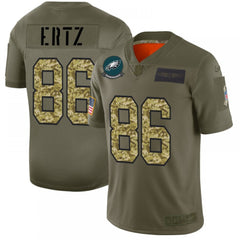 Men's Philadelphia Eagles #86 Zach Ertz 2019 Olive/Camo Salute To Service Limited Stitched NFL Jersey 