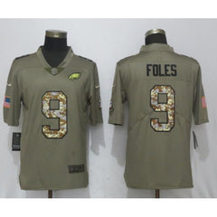 Men's Philadelphia Eagles #9 Nick Foles Olive Camo Salute To Service Limited Stitched NFL Jersey 
